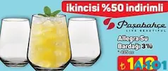PAŞABAHÇE ALLEGRA SU BARDAĞI 3'LÜ